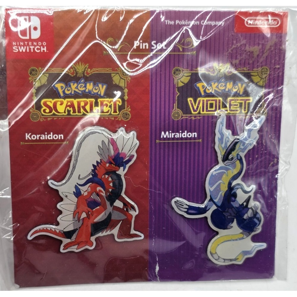 Nintendo Switch Pin Set Pokemon Scarlet Koraidon & Violet Miraidon 2022 NEW